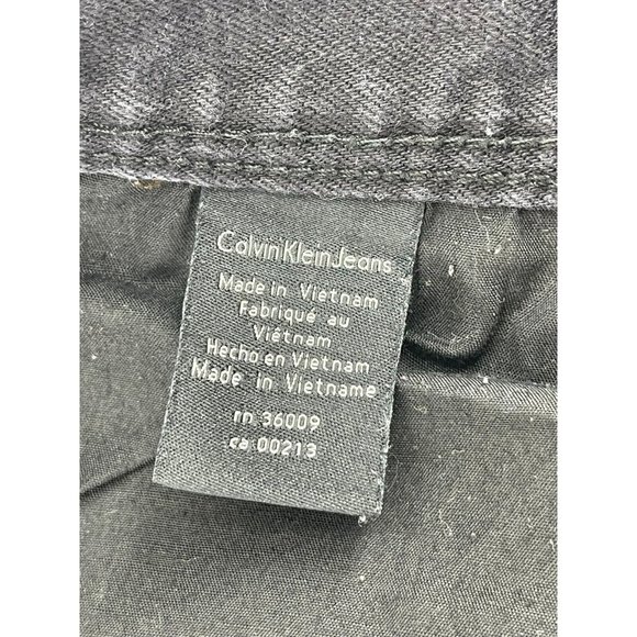 Calvin Klein Skinny Narrow Leg Women's Black Denim Button Fly Jeans Size 32Wx29 - Picture 8 of 12